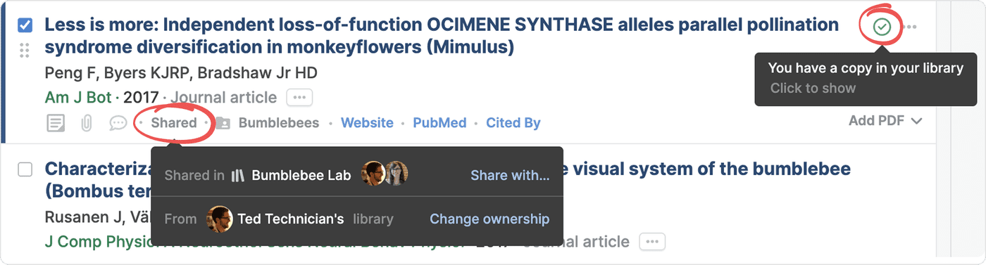 See if a reference is shared with you